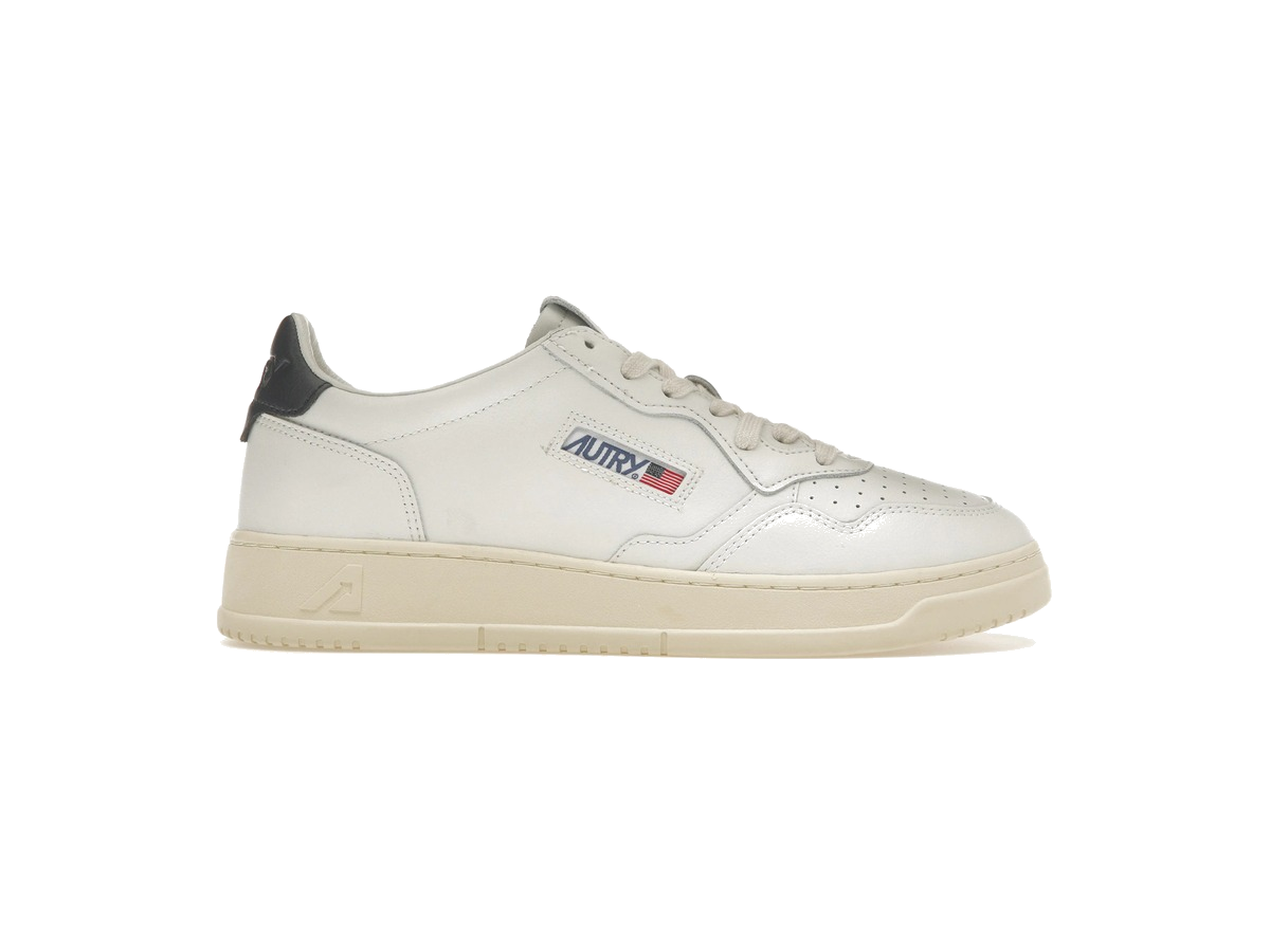 Autry Medalist Leather Low White Dark Blue