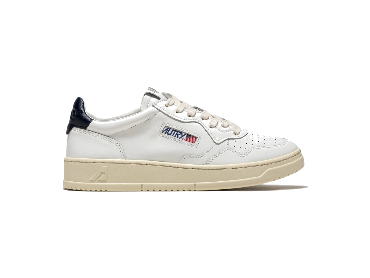 Autry Medalist Leather Low White Dark Blue (Women's)
