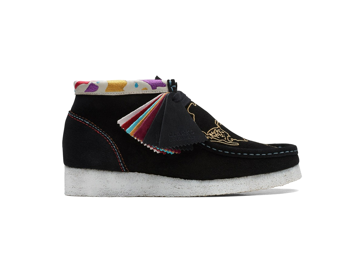 Clarks Originals Wallabee Boot Black Embroidery (Women's)