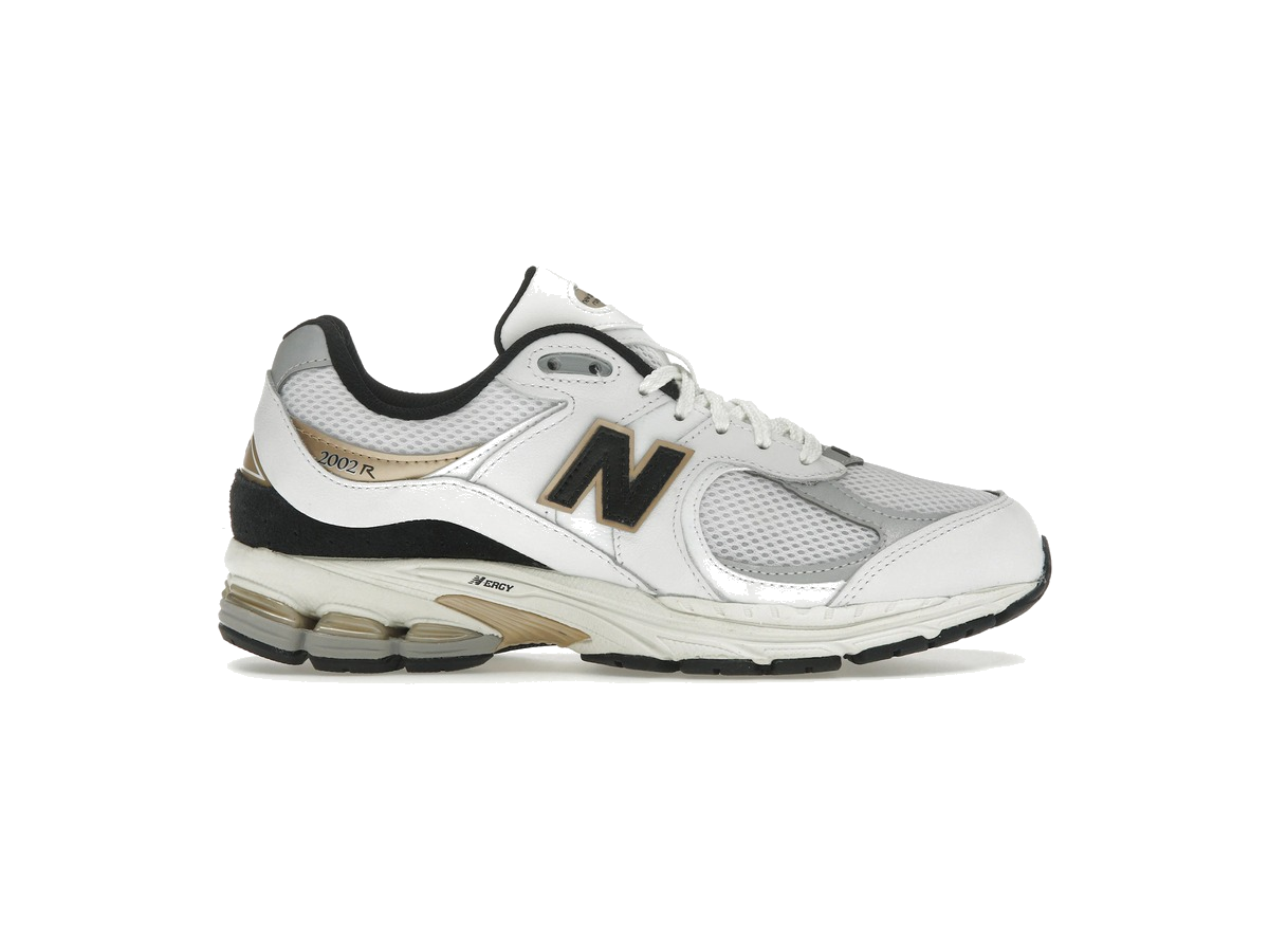 New Balance 2002R White Black Gold Metallic
