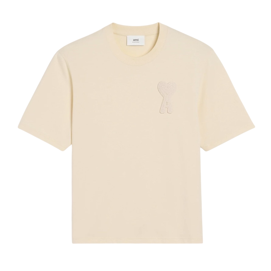 T-Shirt Beige Patch Ami de Coeur Beige En Coton – vue principale