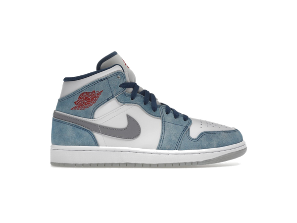 Jordan 1 Mid French Blue Fire Red