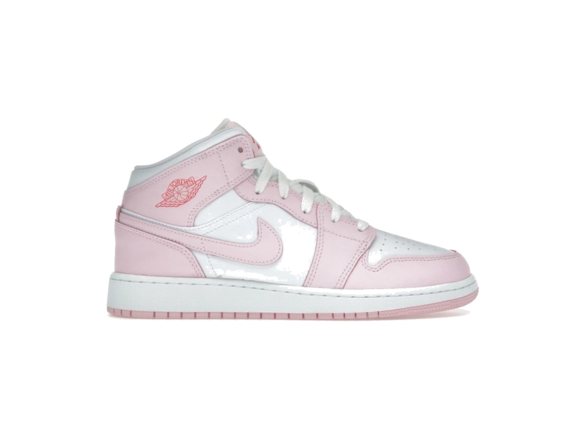 Jordan 1 Mid Pink Foam Fire Red (GS)