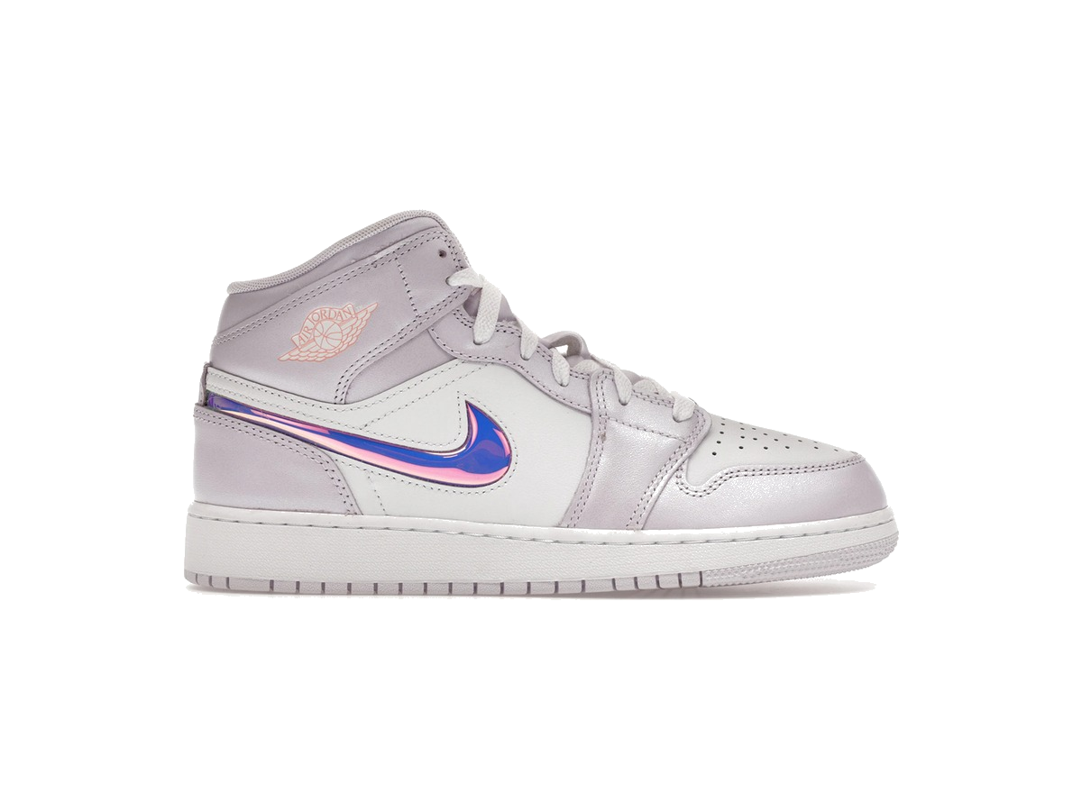Jordan 1 Mid SE Barely Grape Iridescent Swoosh (GS)