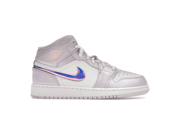 Jordan 1 Mid SE Barely Grape Iridescent Swoosh (GS)