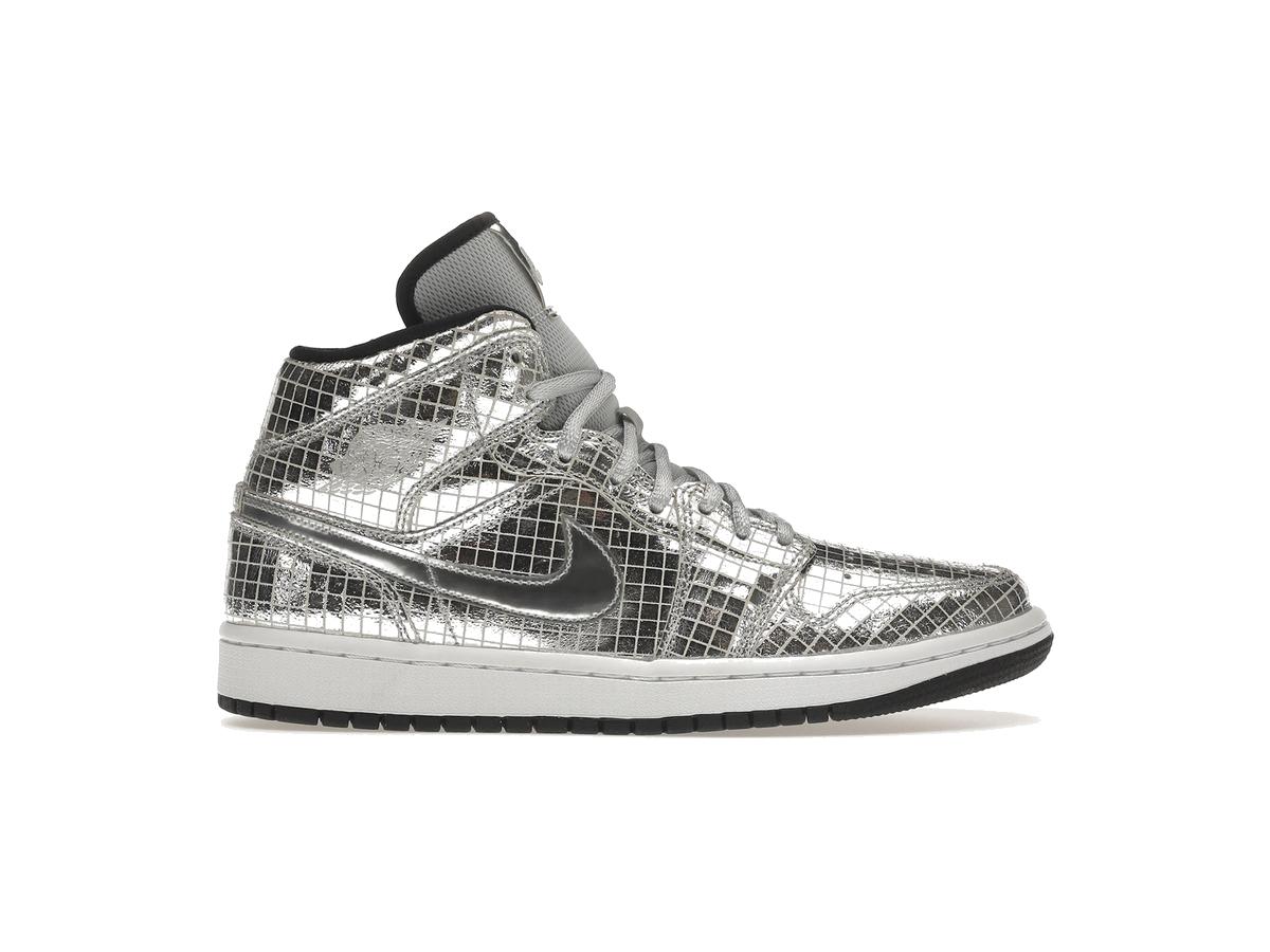 Jordan 1 Mid SE Disco Metallic Silver (Women's)
