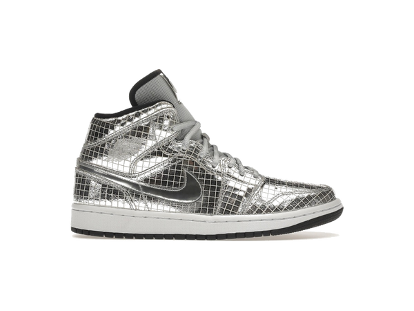 Jordan 1 Mid SE Disco Metallic Silver (Women's)
