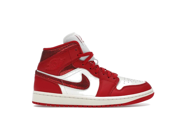 Jordan 1 Mid SE Red Cracked Leather (Women's)