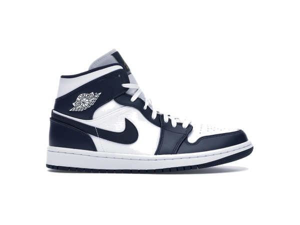 Jordan 1 Mid White Metallic Gold Obsidian