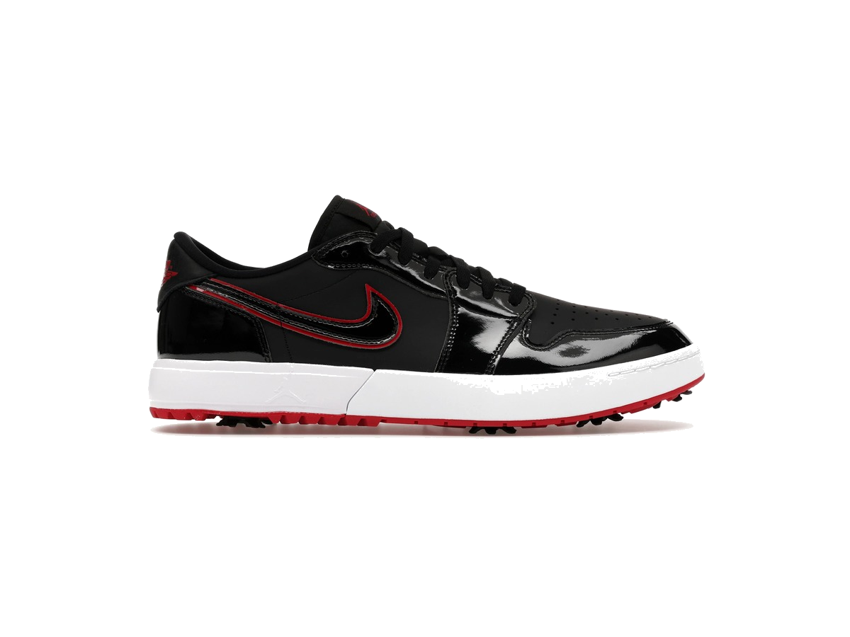Jordan 1 Low Golf Spiked Bred Black Patent