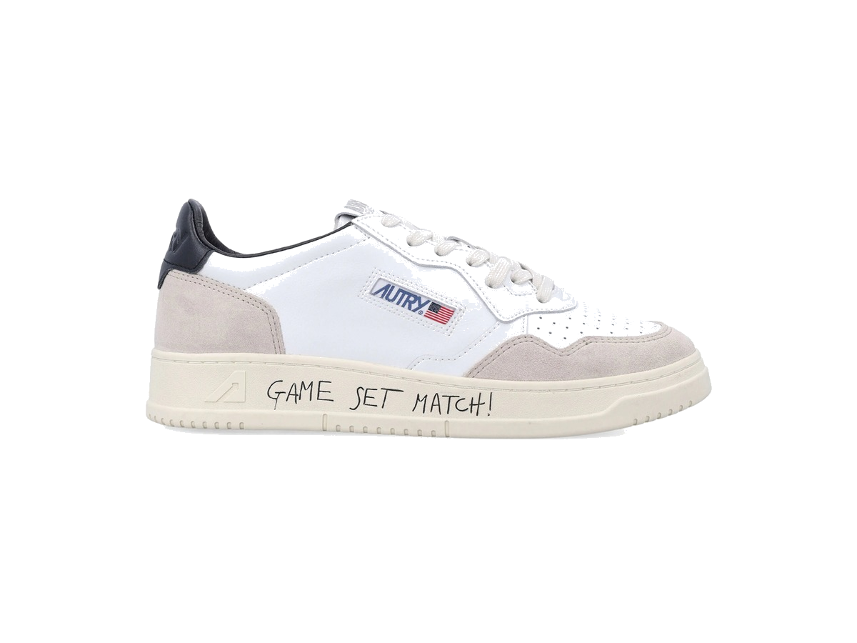 Autry Medalist Leather Low Game Set Match! White Black Grey