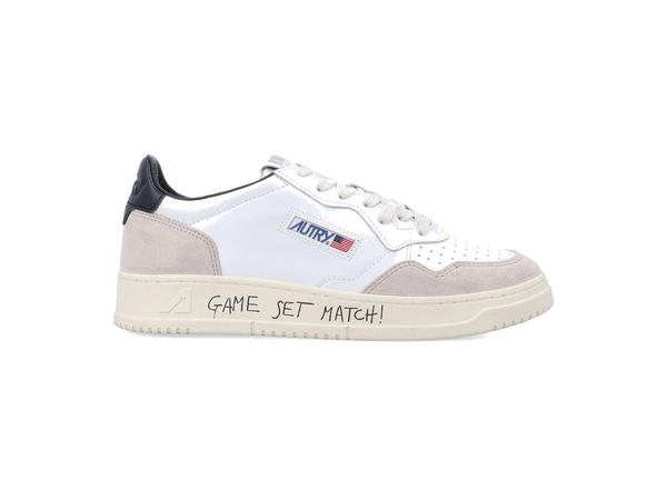 Autry Medalist Leather Low Game Set Match! White Black Grey
