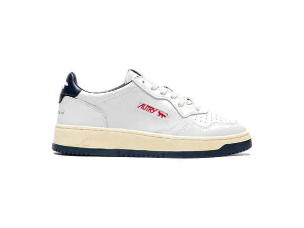 Autry Medalist Leather Low Maison Kitsuné White Navy