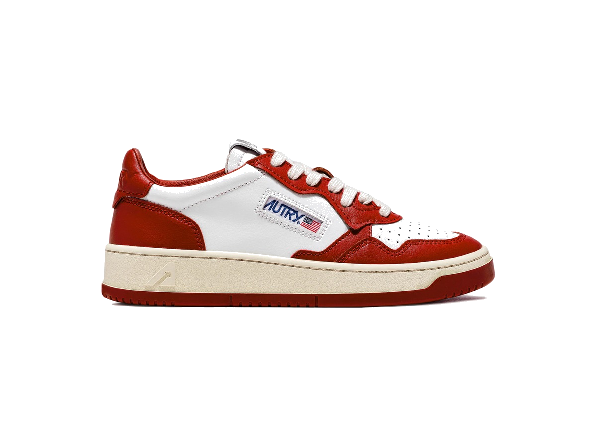 Autry Medalist Leather Low Red White