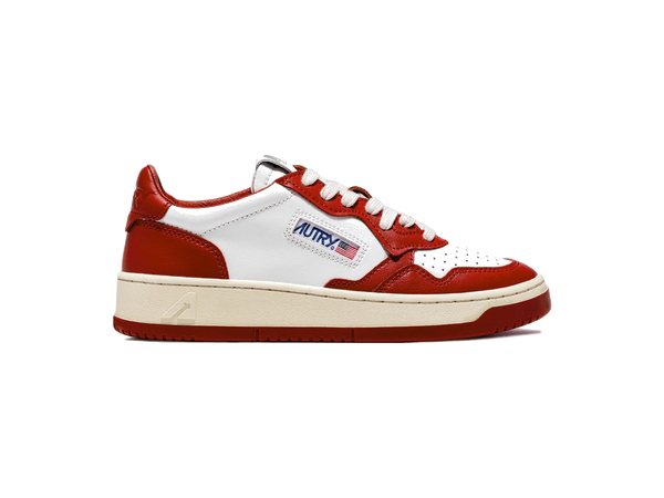 Autry Medalist Leather Low Red White