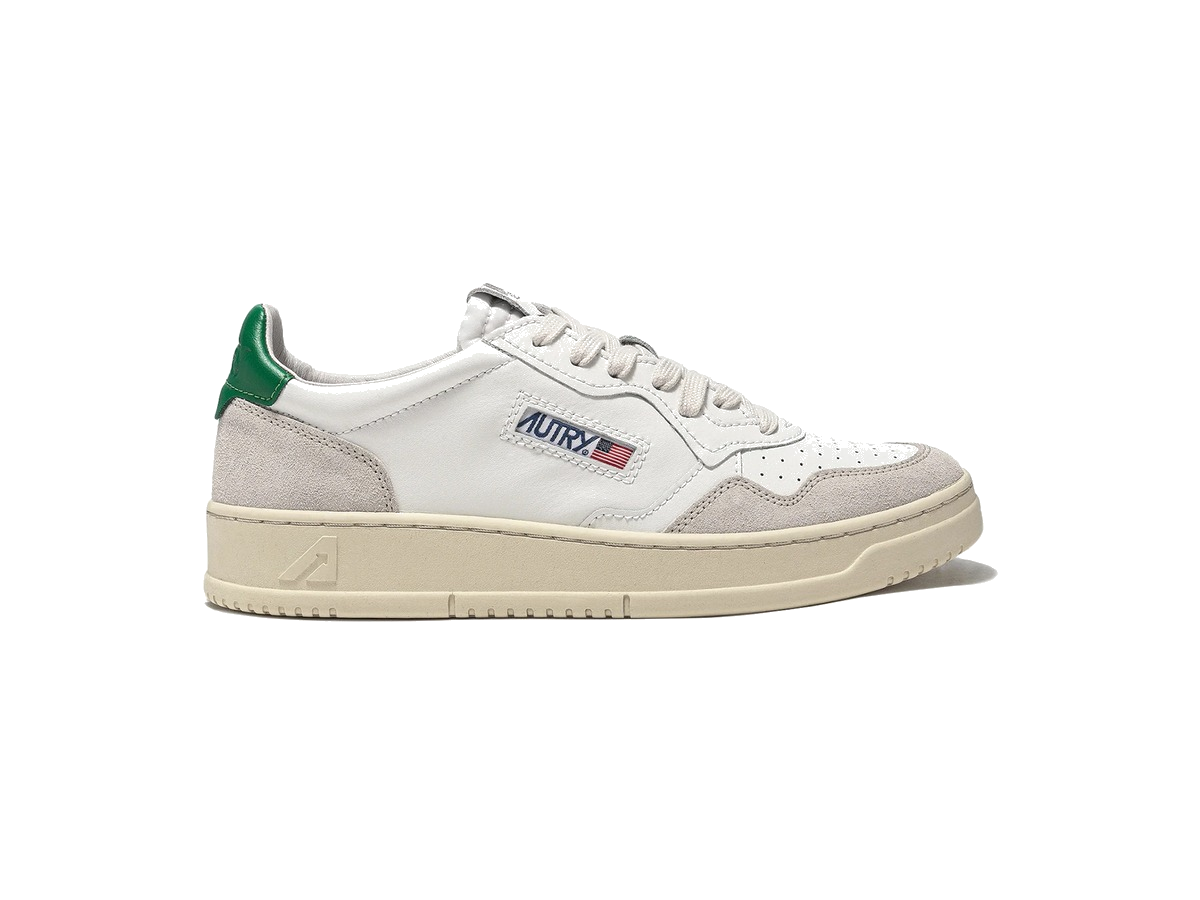 Autry Medalist Leather Low White Amazon Beige