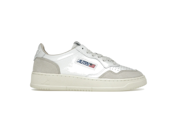 Autry Medalist Leather Low White Beige Suede (Women's)
