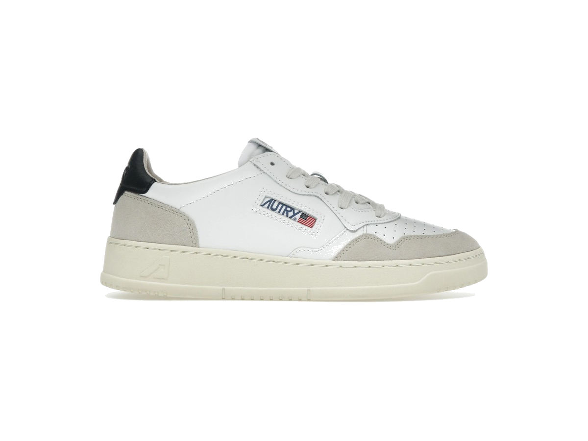 Autry Medalist Leather Low White Black Beige