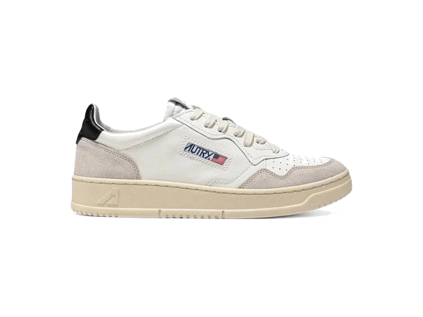 Autry Medalist Leather Low White Black Beige (Women's)