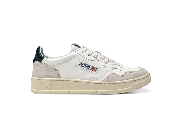 Autry Medalist Leather Low White Blue Beige