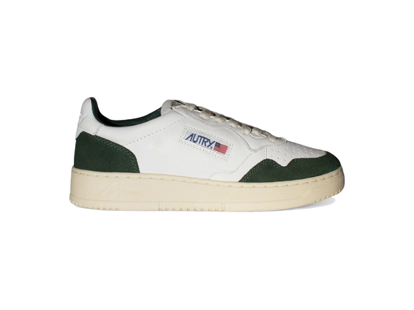 Autry Medalist Leather Low White Bottle Green