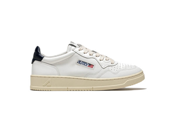 Autry Medalist Leather Low White Dark Blue (Women's)