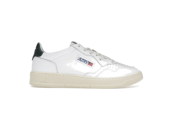 Autry Medalist Leather Low White Dark Green
