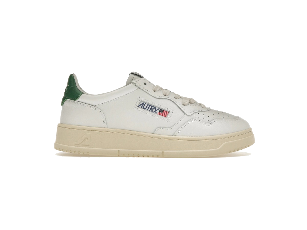 Autry Medalist Leather Low White Green