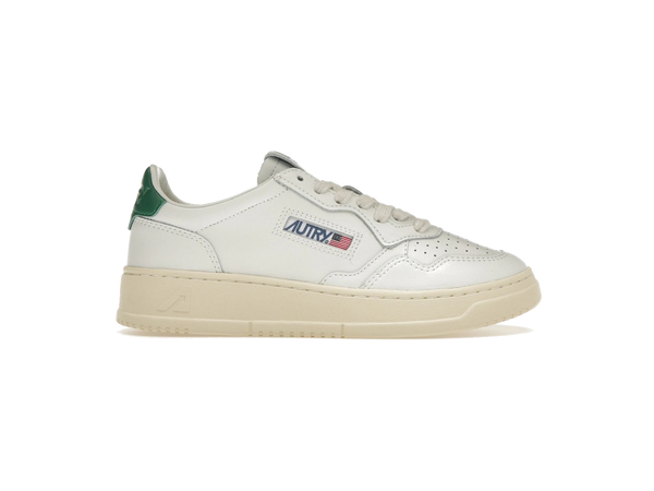 Autry Medalist Leather Low White Green (Women's)