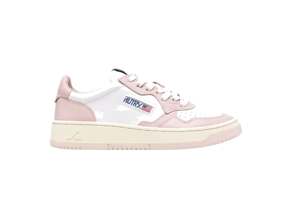 Autry Medalist Leather Low White Pink Cream (Women's)