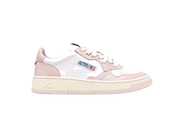 Autry Medalist Leather Low White Pink Cream (Women's)