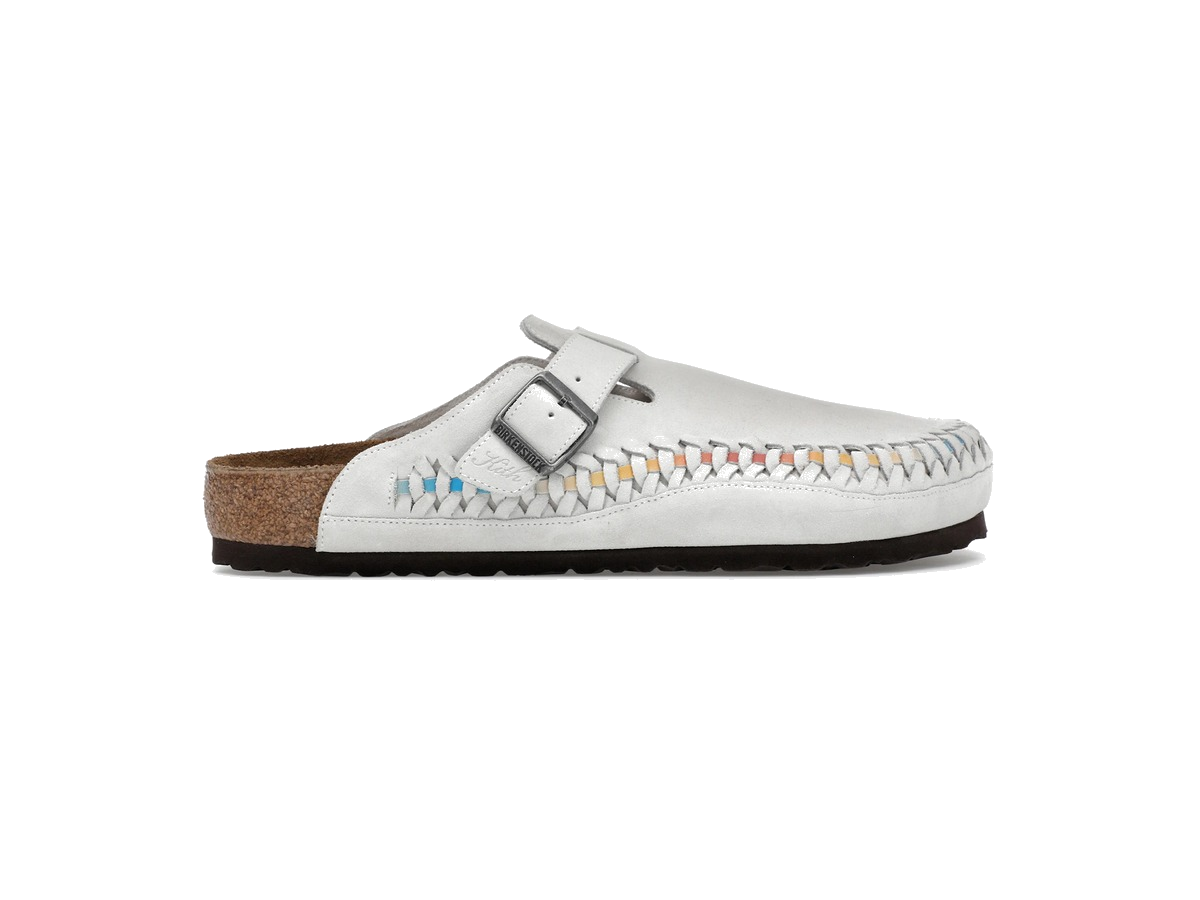 Birkenstock Boston Braided Suede Kith Antique White Tie Dye