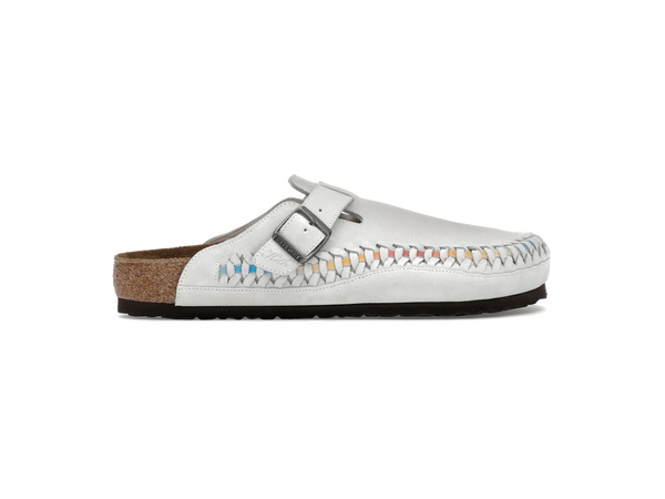Birkenstock Boston Braided Suede Kith Antique White Tie Dye