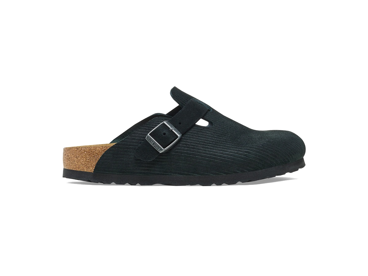 Birkenstock Boston Embossed Corduroy Suede Black
