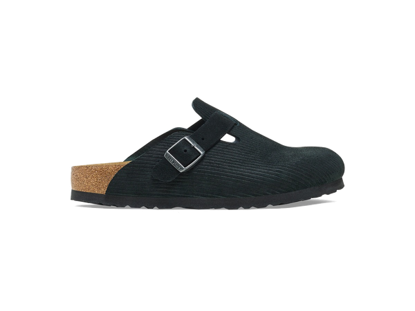 Birkenstock Boston Embossed Corduroy Suede Black