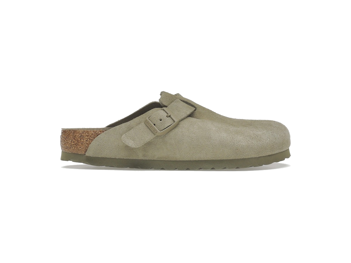 Birkenstock Boston Soft Footbed Suede Faded Khaki