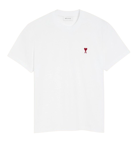 T-shirt Blanc Ami de Coeur Rouge en Coton – vue principale