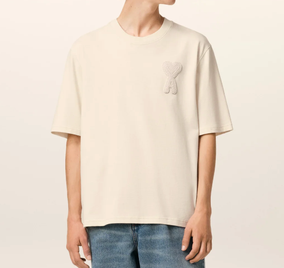 T-Shirt Beige Patch Ami de Coeur Beige En Coton – vue 2