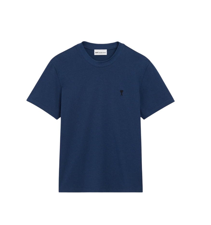 T-shirt Bleu Marine Ami de Coeur Noir en Coton – vue principale