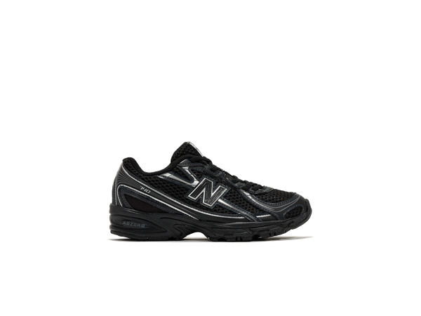 New Balance 740 Bungee Lace Black Grey Silver (PS)
