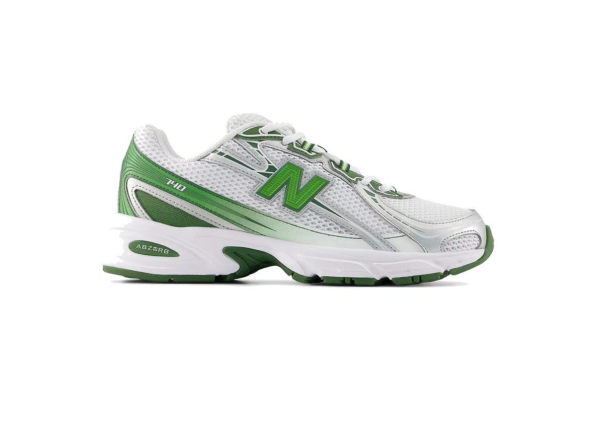 New Balance 740 White Alpine Green Silver Metallic