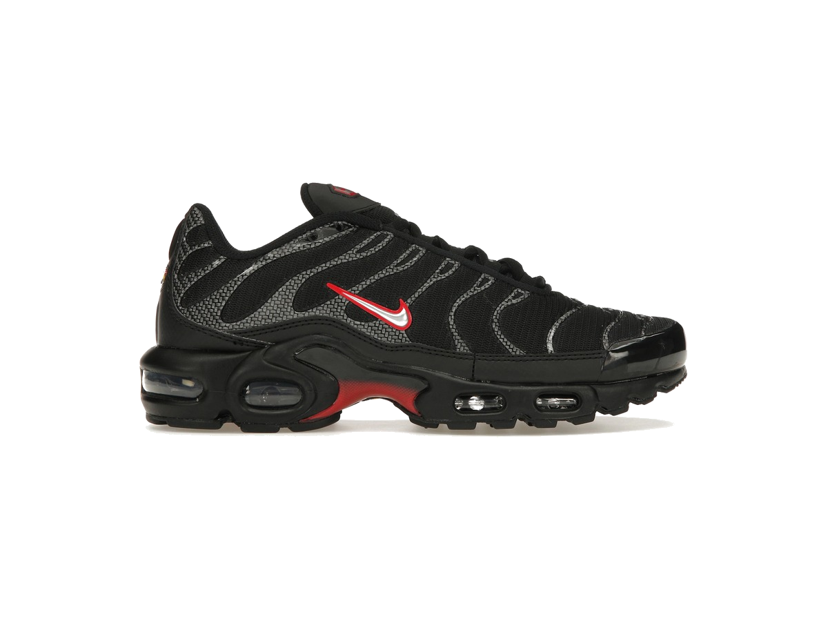 Nike Air Max Plus Black University Red Metallic Silver