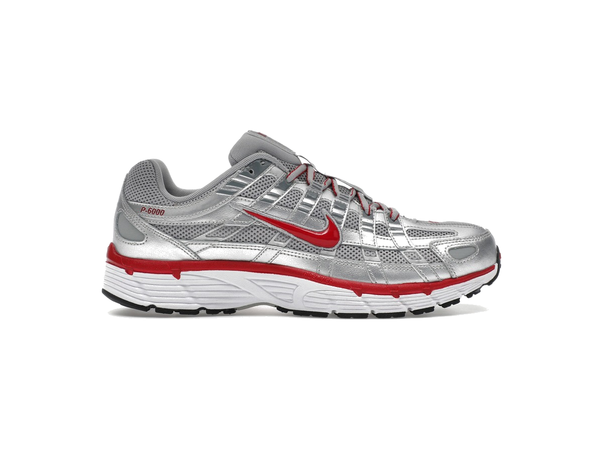Nike P-6000 Metallic Silver Gym Red