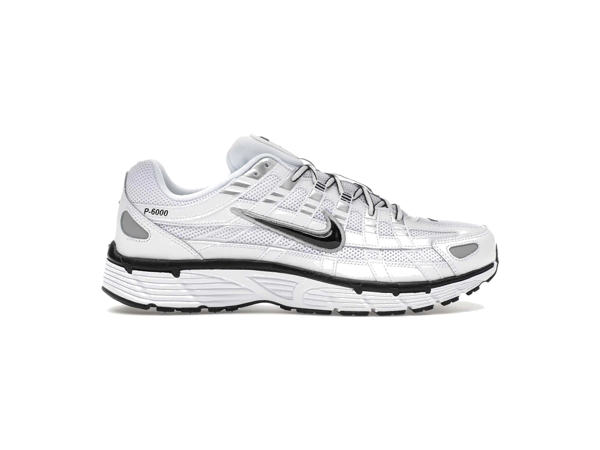 Nike P-6000 White Metallic Silver Black