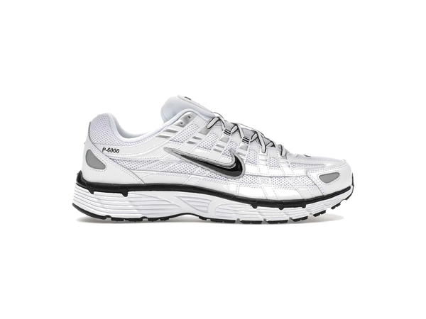 Nike P-6000 White Metallic Silver Black