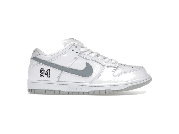 Nike SB Dunk Low Supreme 94 White Metallic Silver