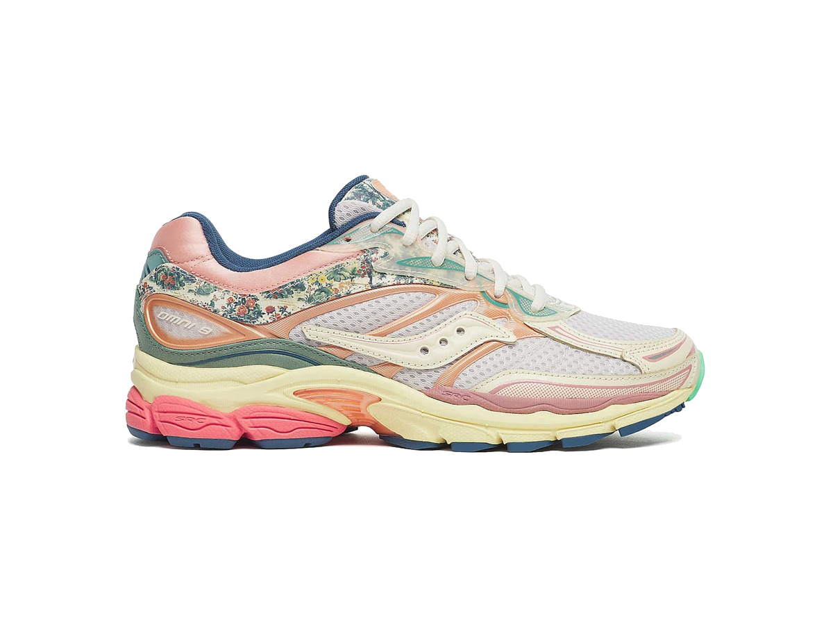 Saucony ProGrid Omni 9 Floral Beige Blue