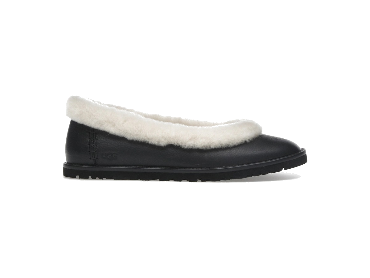 UGG Zora Leather Ballet Flat Black (Women's)