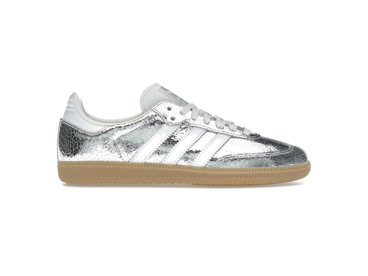 adidas Samba OG Silver Metallic Cracked Leather (Women's)