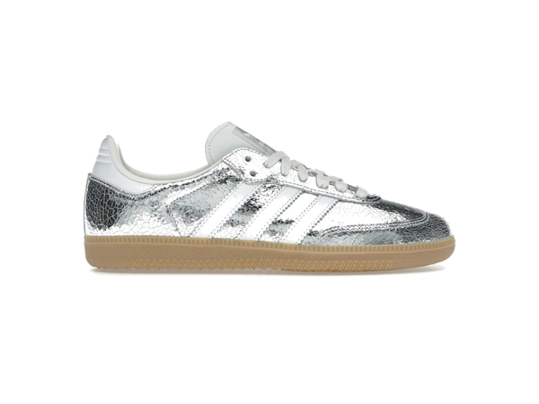 adidas Samba OG Silver Metallic Cracked Leather (Women's)